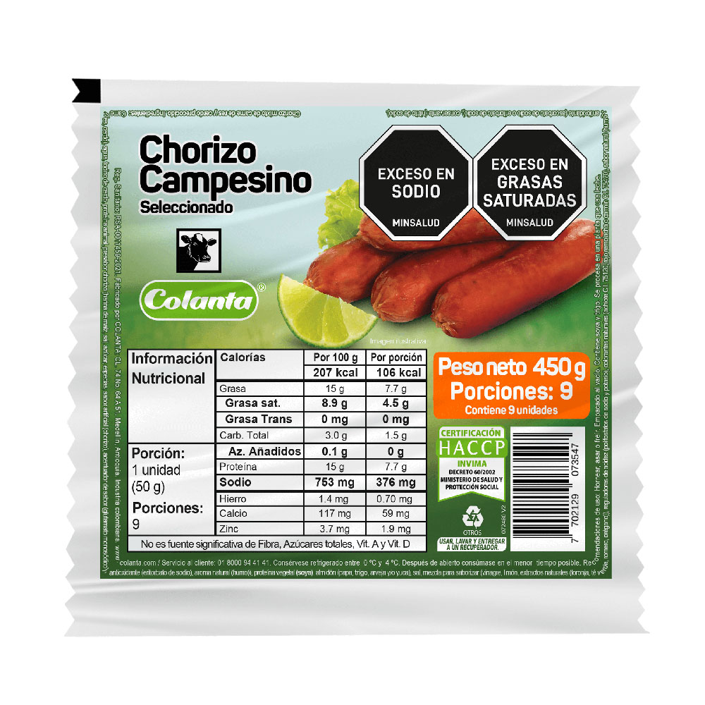 chorizo campesino colanta